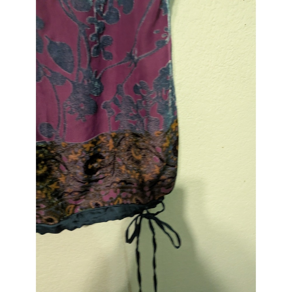 Tiny Anthropologie Lace Burnout Velvet Mixed Media Sleeveless Top Purple Blue‎ L - Picture 9 of 16